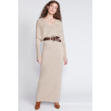 Mock Neck Long Sweater Dress